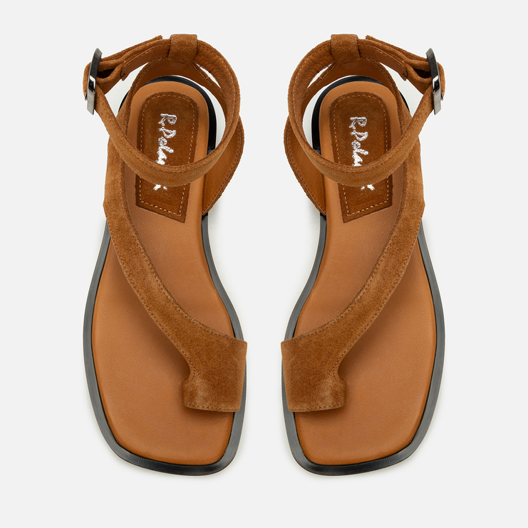 Sandały R.Polański 2178 - Rudy Zamsz