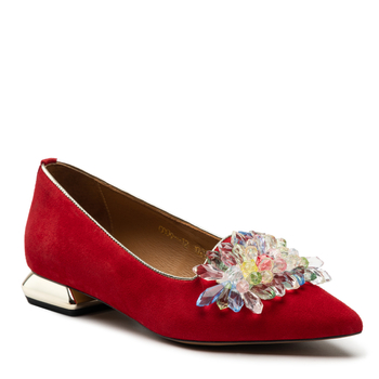 Baleriny R.Polański 1265/A - Czerwony Zamsz