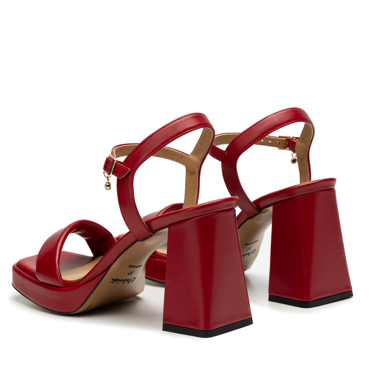 Sandały R.Polański 1510 - Czerwony Lico