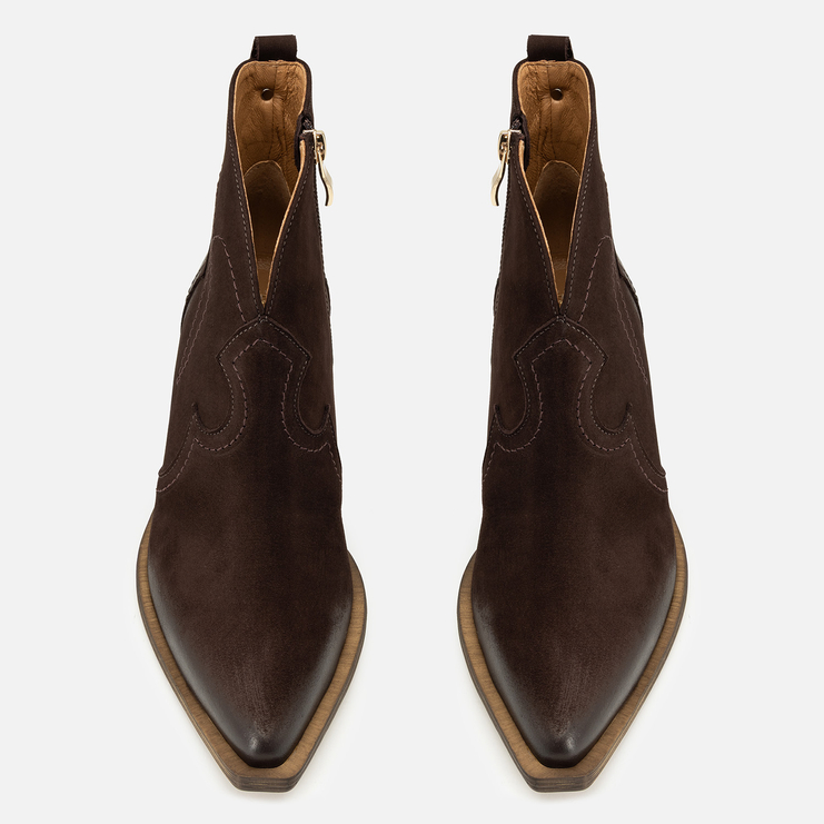 Botki R.Polański 1024 - Ciemny Brązowy Nubuk