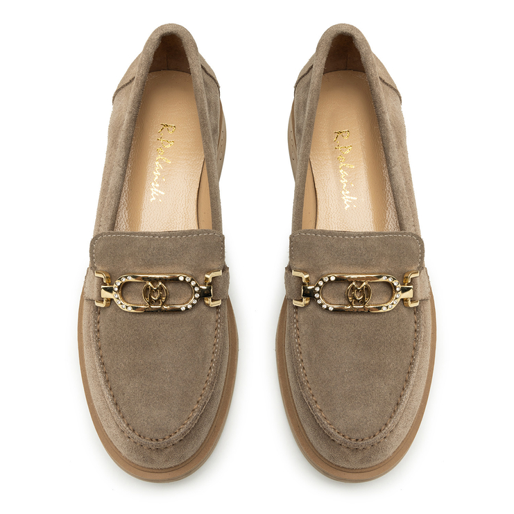 Półbuty R.Polański 2088 - Beżowy Zamsz