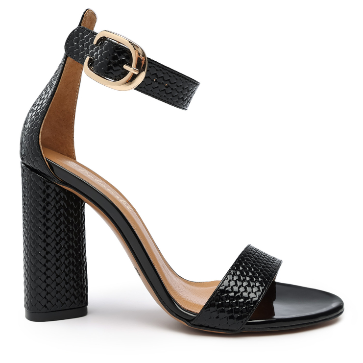 Sandały 876 - Czarny Lakier Plecionka