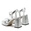 Sandały R.Polański 1510 - Srebrny Lico