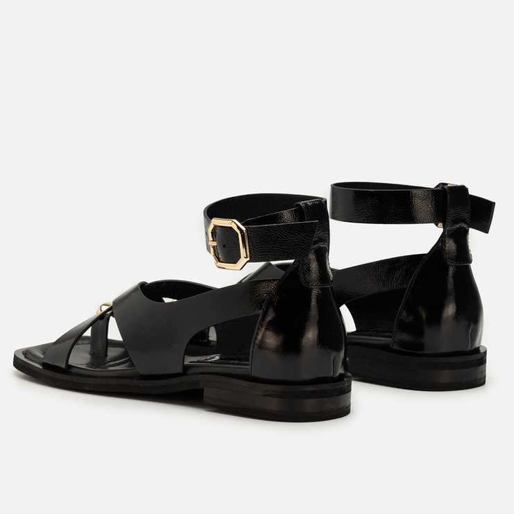 Sandały R.Polański 2183 - Czarny Naplak