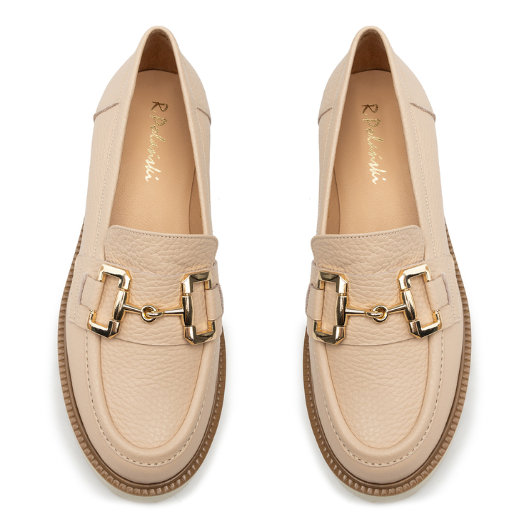 Półbuty R.Polański 1602 - Beżowy Nude TST Lico