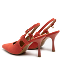 Sandały R.Polański 1442 - Koralowy Zamsz