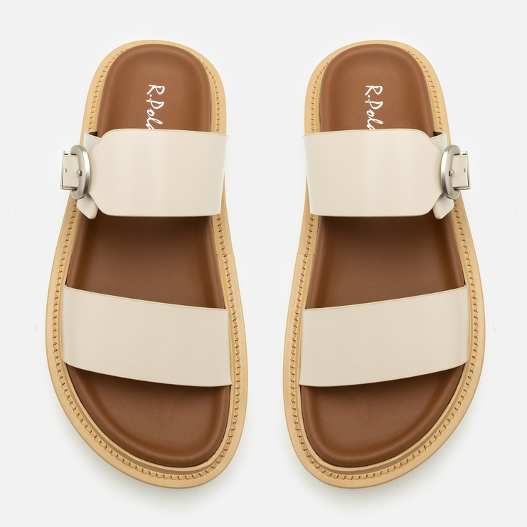 Klapki R.Polański 2130 - Beżowy