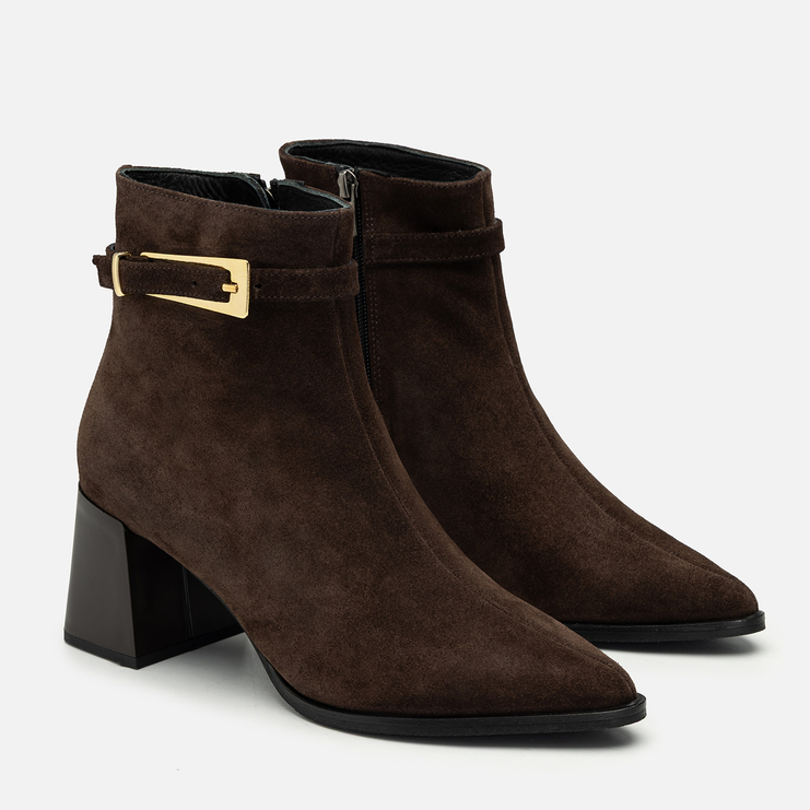 Botki R.Polański 2228 - Brązowy Zamsz