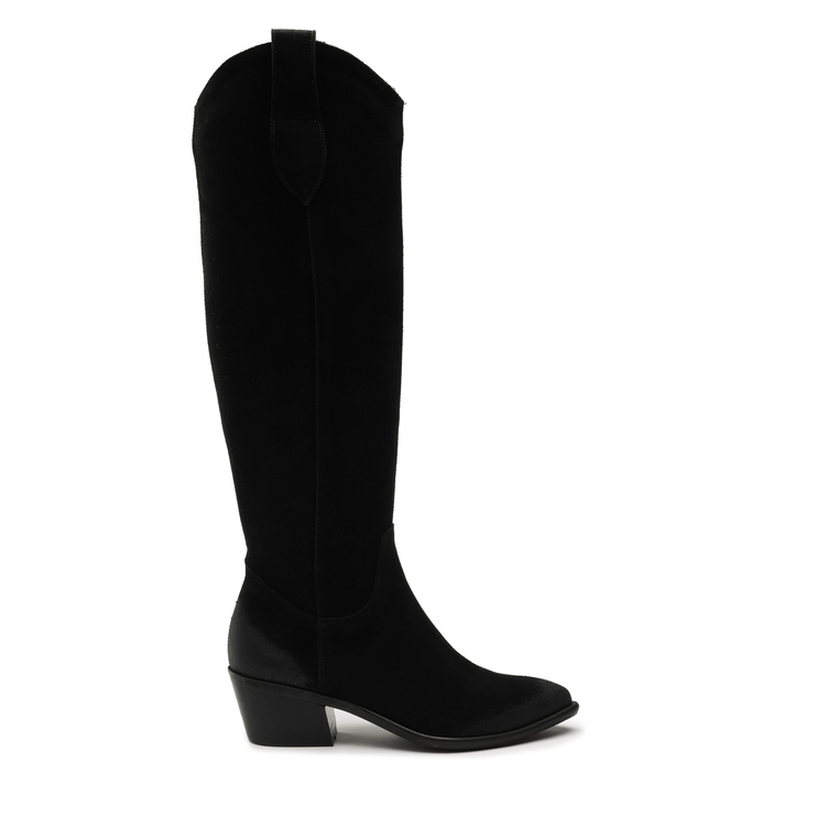 Kozaki 1416 - Czarny Zamsz