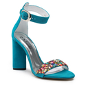 Sandały 1155 - Turkusowy Zamsz