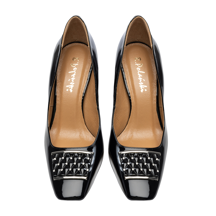 Czółenka 916 - Czarny Lakier