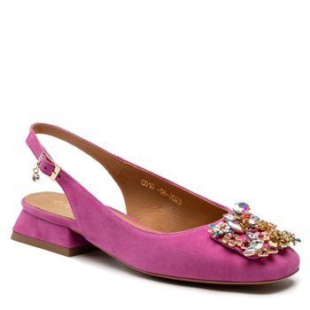 Sandały R.Polański 1595 - Magnolia Zamsz