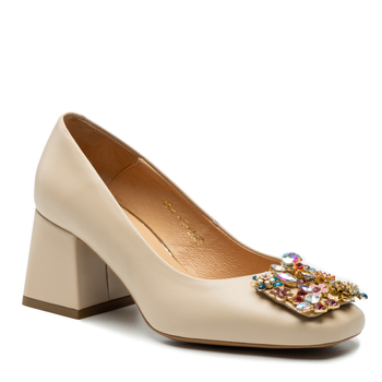 Czółenka R.Polański 1623 - Beżowy Lico