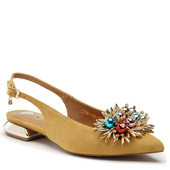 Sandały R.Polański 1488/L - Yellow Zamsz