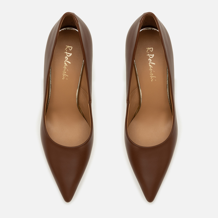 Szpilki R.Polański 2176 - Brązowy TST Lico