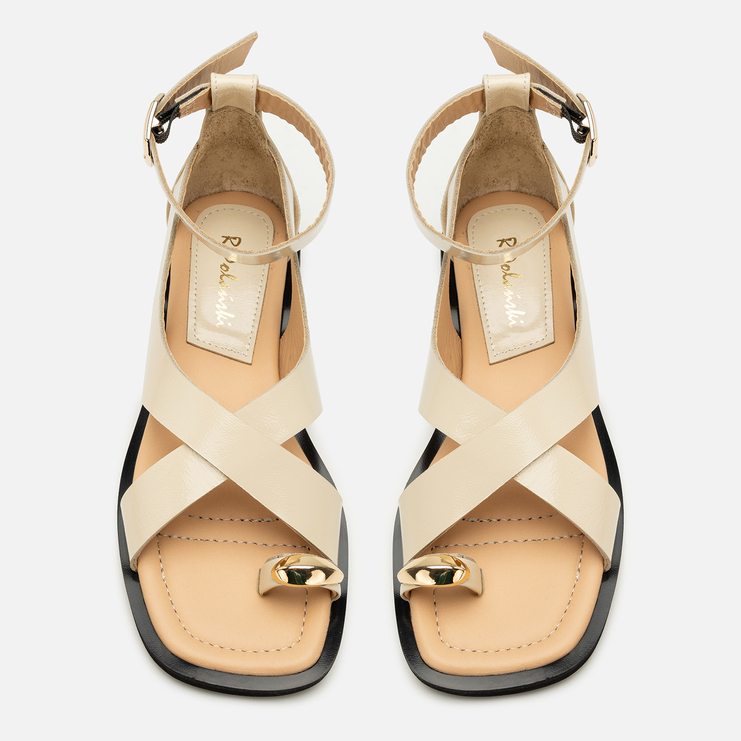 Sandały R.Polański 2183 - Beżowy Naplak