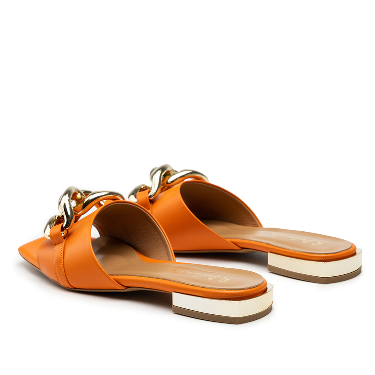 Klapki R.Polański 1271 - Pomarańczowy Lico