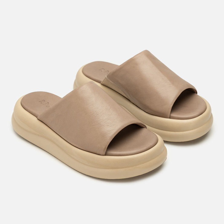 Klapki R.Polański 2194 - Cappuccino Lico