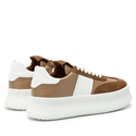 Sneakersy R.Polański 2108 - Beżowy Lico/Brązowy Zamsz