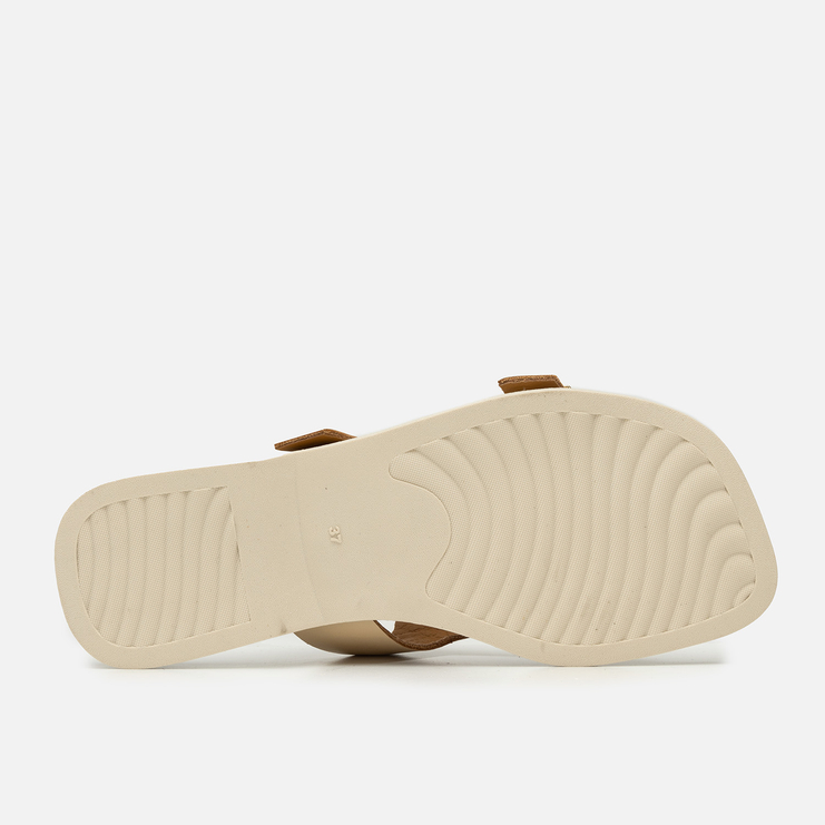 Klapki R.Polański 2203 - Beżowy Lico