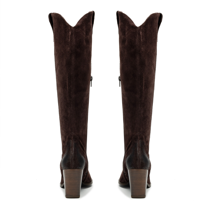 Kozaki R.Polański 1414 - Chocolate 119 Zamsz