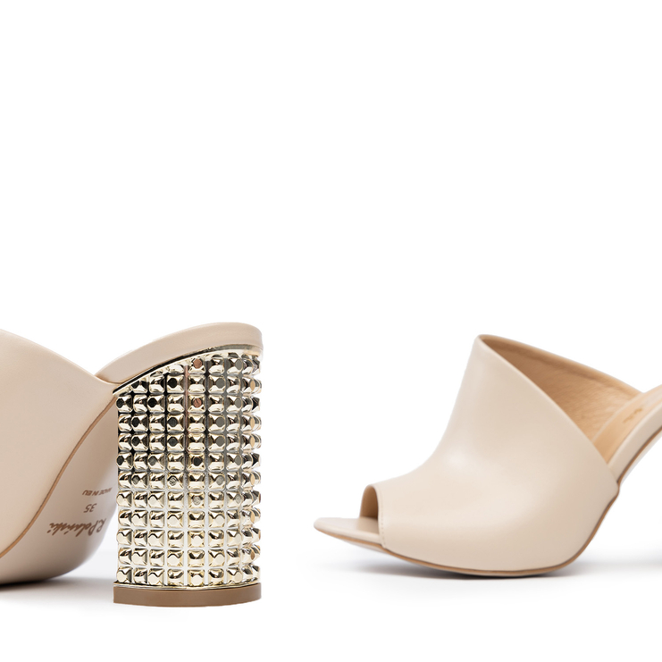 Klapki 936 - Beżowy Lico