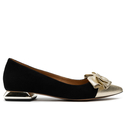 Baleriny R.Polański 1008 - Czarny Zamsz/Złoty