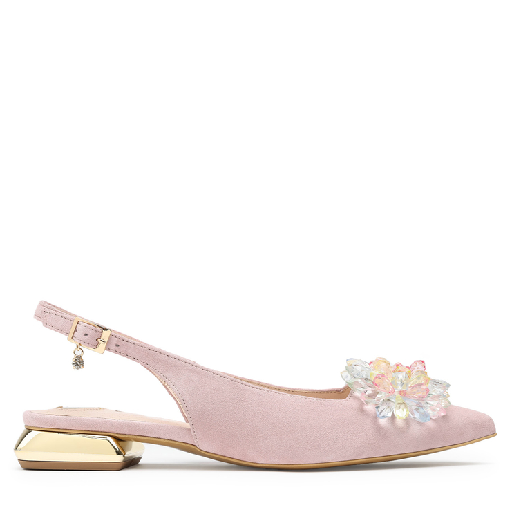 Sandały 1015 - Różowy Zamsz