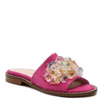 Klapki R.Polański 1501/X - Magnolia Zamsz