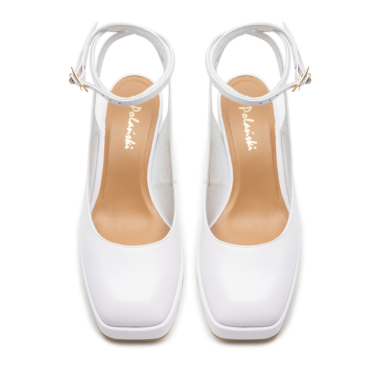 Sandały R.Polański 1491 - Biały Lico