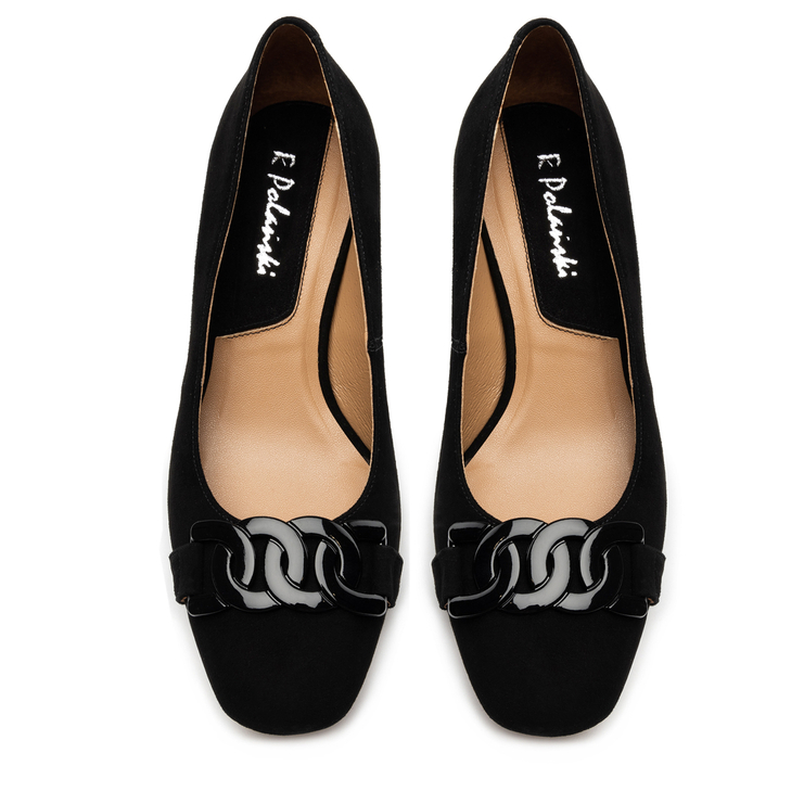 Czółenka R.Polański 1607 - Czarny Zamsz