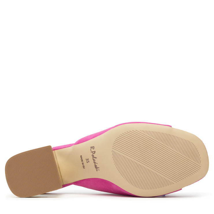 Klapki R.Polański 1021 - Magnolia Zamsz