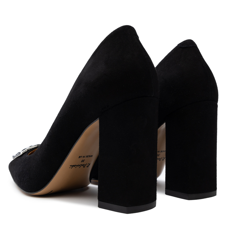 Czółenka 916 - Czarny Zamsz