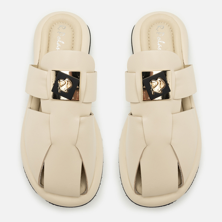 Klapki R.Polański 2128 - Beżowy Lico