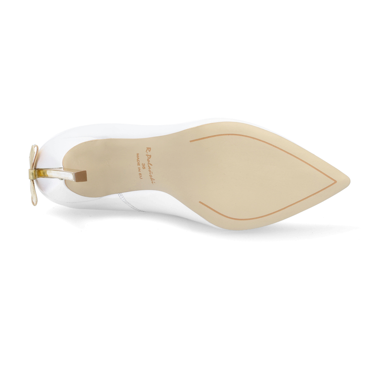 Szpilki 1223 - Biały Lico/Złoty