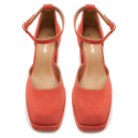 Sandały R.Polański 1454 - Koralowy Zamsz