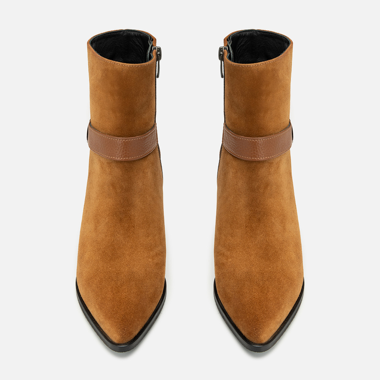 Botki R.Polański 2231 - Jasny Brąz Zamsz