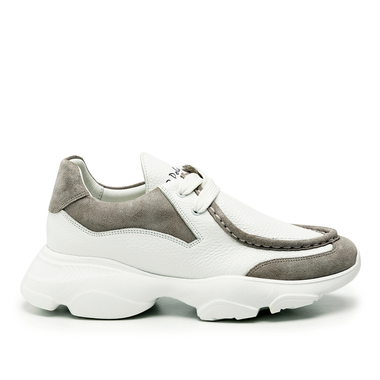 Sneakersy R.Polański 2101 - Biały Lico/Szary Zamsz