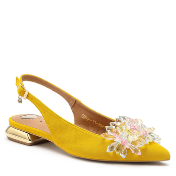 Sandały 1015 - Żółty Zamsz