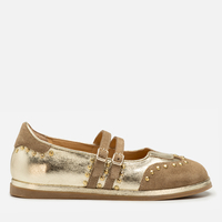 Baleriny R.Polański 2208 - Złoty Lico/Beżowy Zamsz