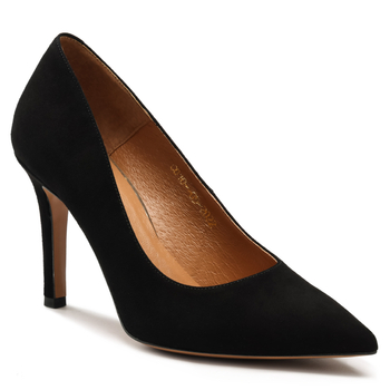 Szpilki R.Polański 1042 - Czarny Zamsz