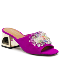 Klapki R.Polański 1021 - Fuksja Zamsz