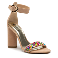 Sandały R.Polański 1155 - Beżowy Zamsz