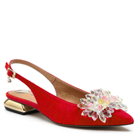 Sandały 1015 - Czerwony Zamsz