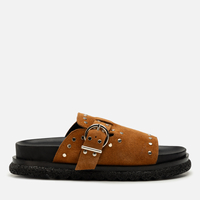 Klapki R.Polański 2160 - Camel Zamsz